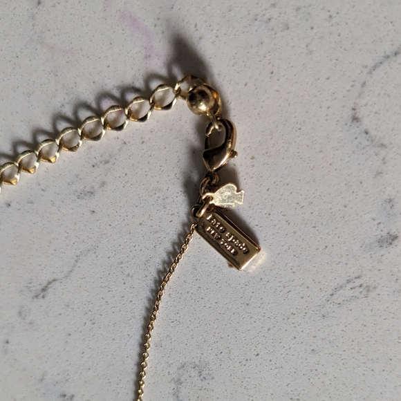 Kate Spade gold bicycle pendant necklace with adjustable 14"-18" chain - Picture 3 of 4